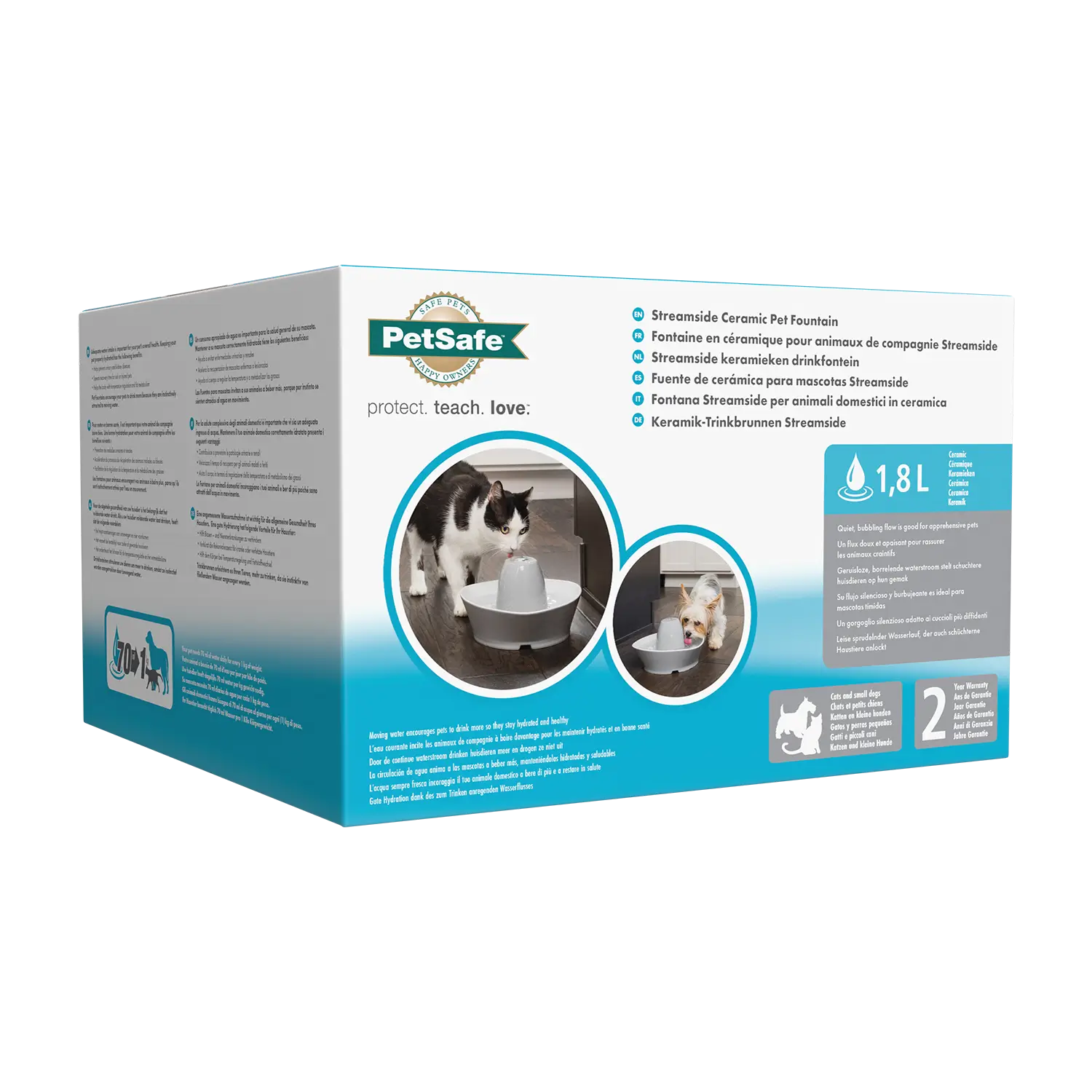 PetSafe Streamside Ceramic Pet Fountain – 1.8 L