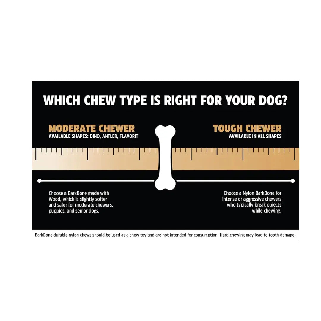 Pet Qwerks Dino Wood Barkbone Steak Dog Toy