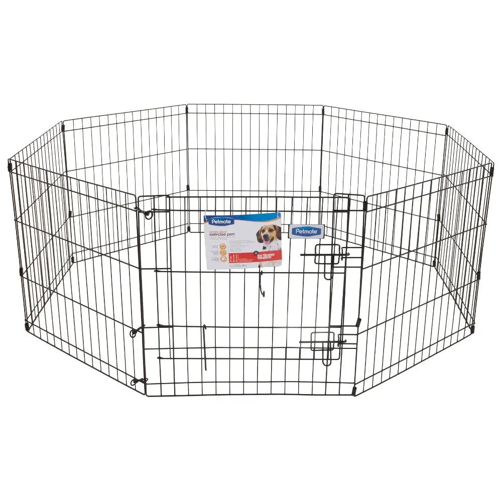Pet playpen, durable metal design, ideal for training and safe pet containment indoors or outdoors.