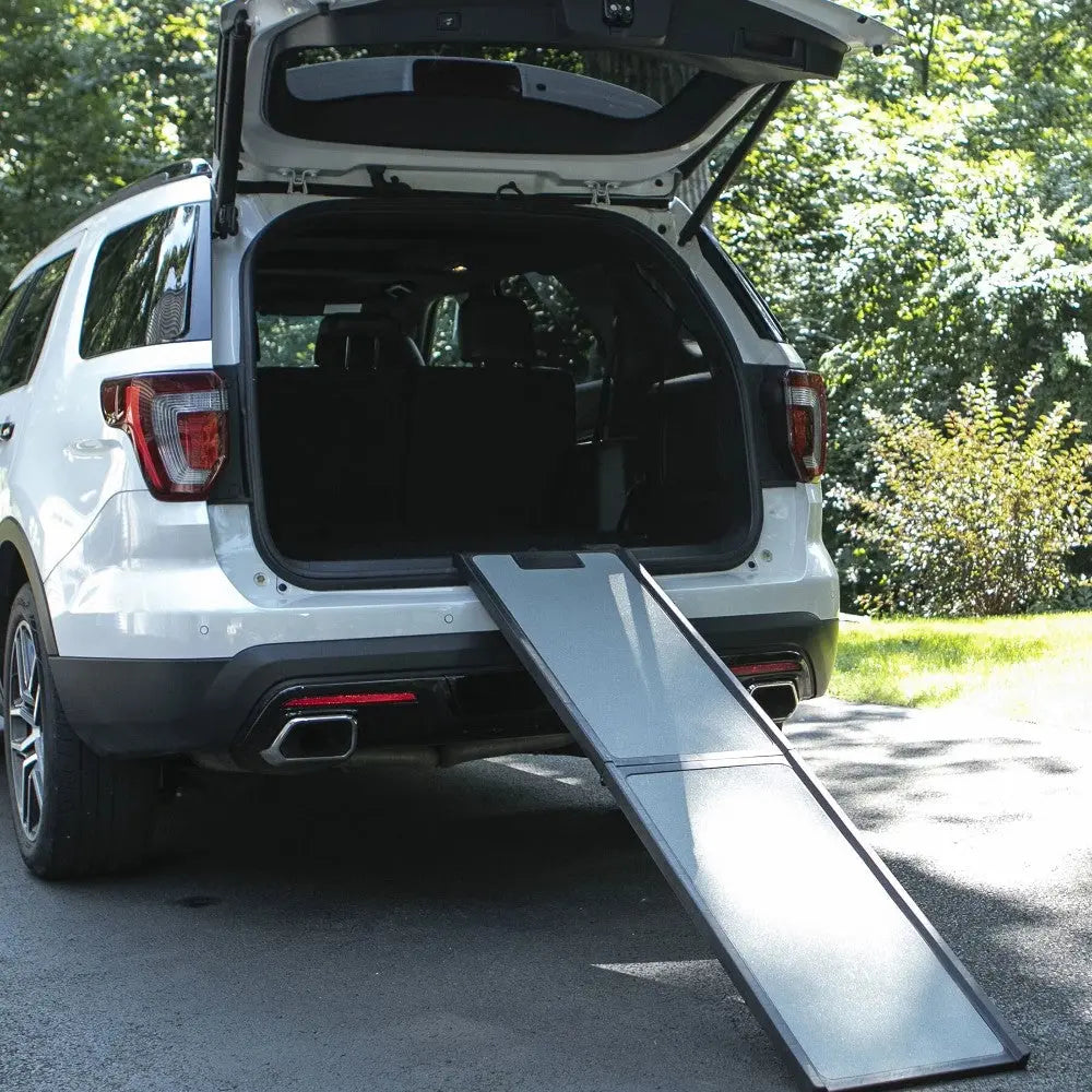 SUV with a ramp for easy loading and unloading, ideal for pets or mobility devices.