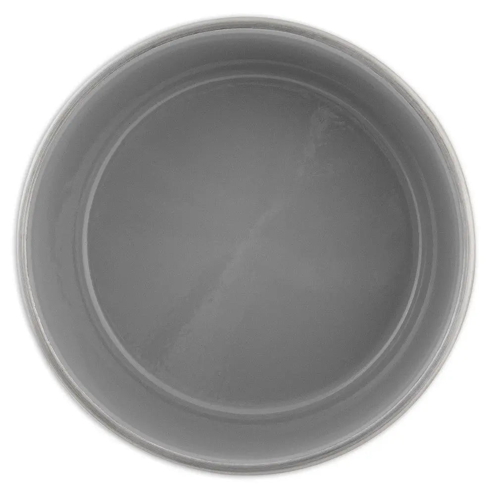 Gray ceramic bowl, perfect for serving food or decorative purposes.