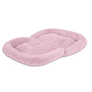 Cozy pink pet bed with soft, plush fabric for ultimate comfort and relaxation.