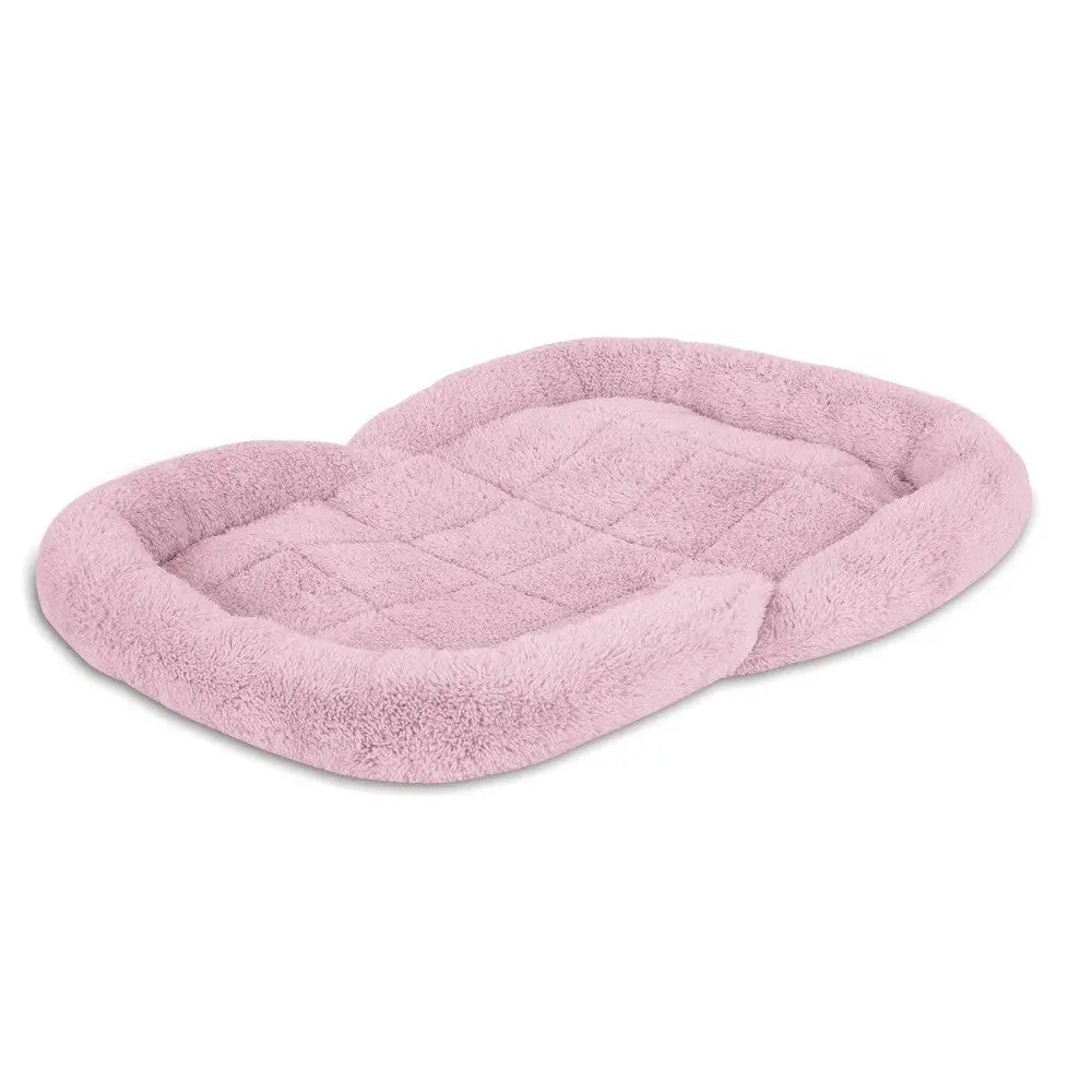 Cozy pink pet bed with soft, plush fabric for ultimate comfort and relaxation.