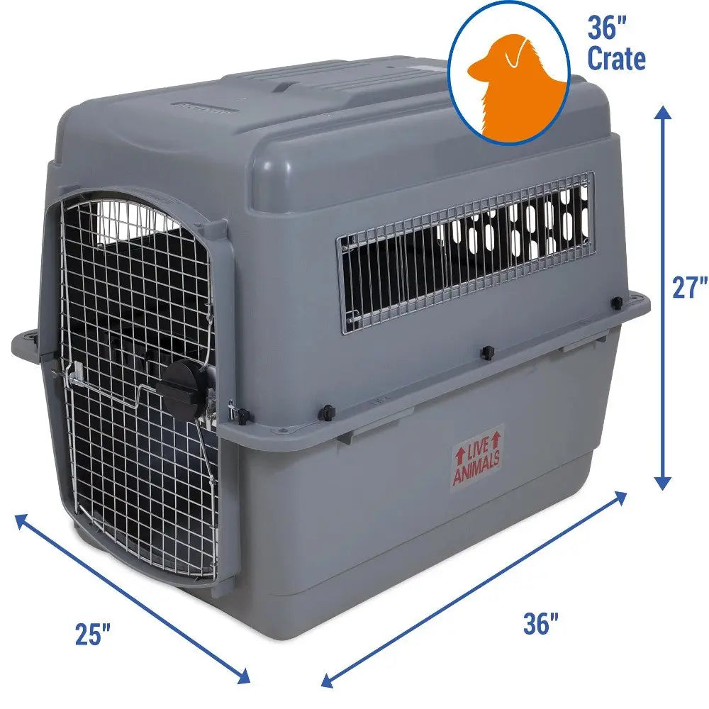 Durable 36-inch pet crate for safe travel and comfortable confinement of dogs and other animals.