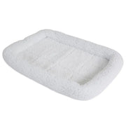 Cozy white pet bed with soft, plush fabric for ultimate comfort and relaxation.