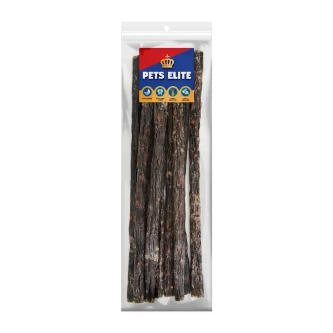 Pets Elite Beef Dry Sausage Dog Chew Treats   | Canine & Co