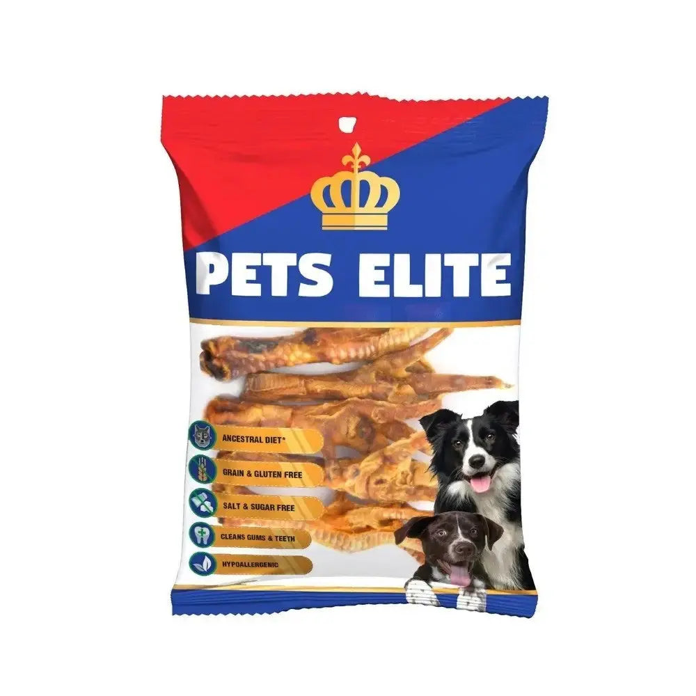 Pet Elite dog treats bag featuring a grain-free, gluten-free formula for healthy snacks.