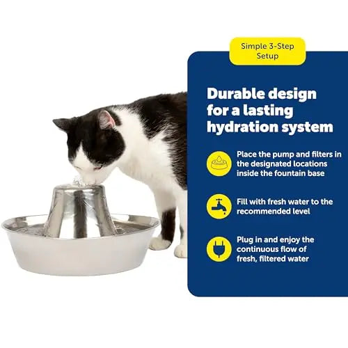 Petsafe Seaside Stainless Steel Fountain – 1.8L   | Canine & Co