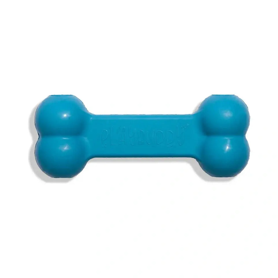 PlayBuddy Bone Rubber Chew Dog Toy Blue