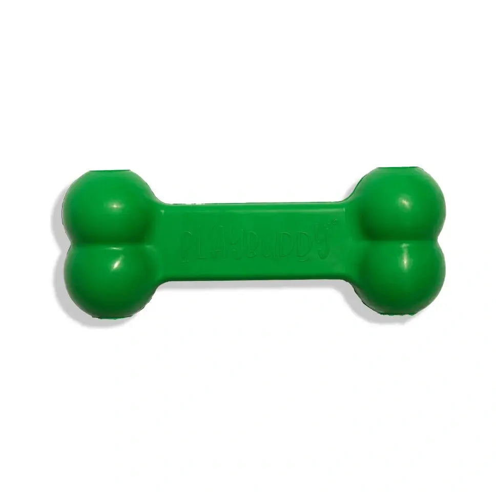 PlayBuddy Bone Rubber Chew Dog Toy Green