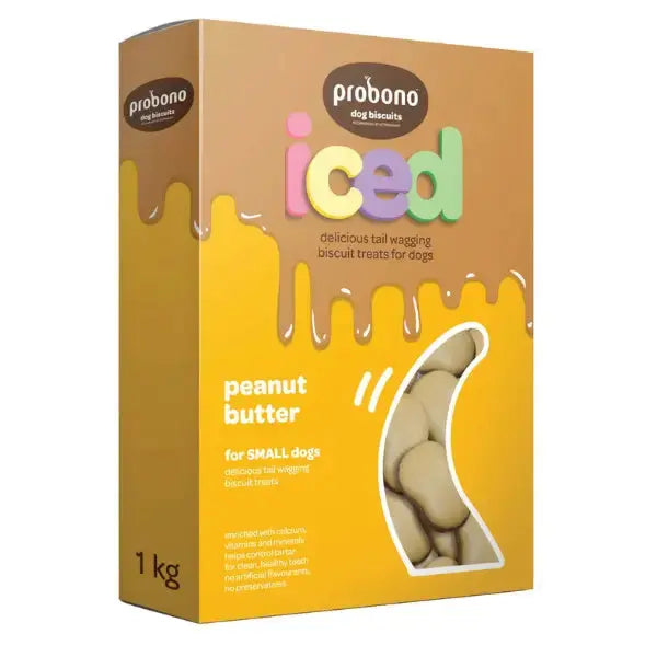Probono Peanut Butter Iced Dog Biscuit Treats   | Canine & Co