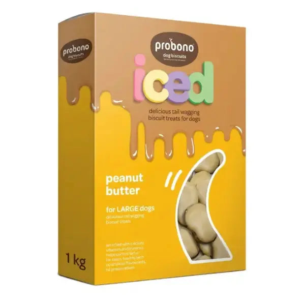 Probono Peanut Butter Iced Dog Biscuit Treats   | Canine & Co