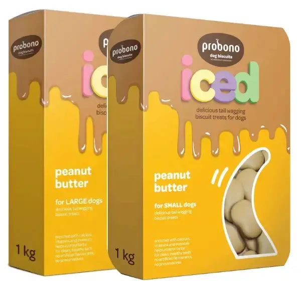 Probono Peanut Butter Iced Dog Biscuit Treats   | Canine & Co