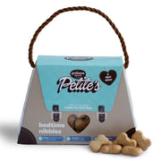 Petite's bedtime nibbles dog treats in a cute packaging, perfect for tiny dogs' nighttime snacks.