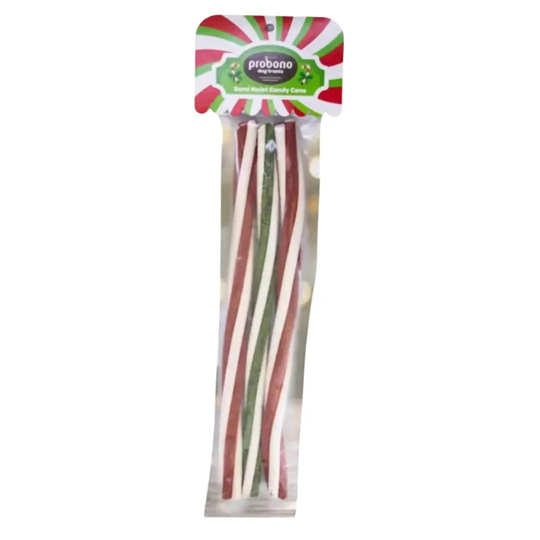 Probono Christmas Semi-Moist Candy Cane Dog Treat