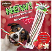 Probono Christmas Semi-Moist Candy Cane Dog Treat