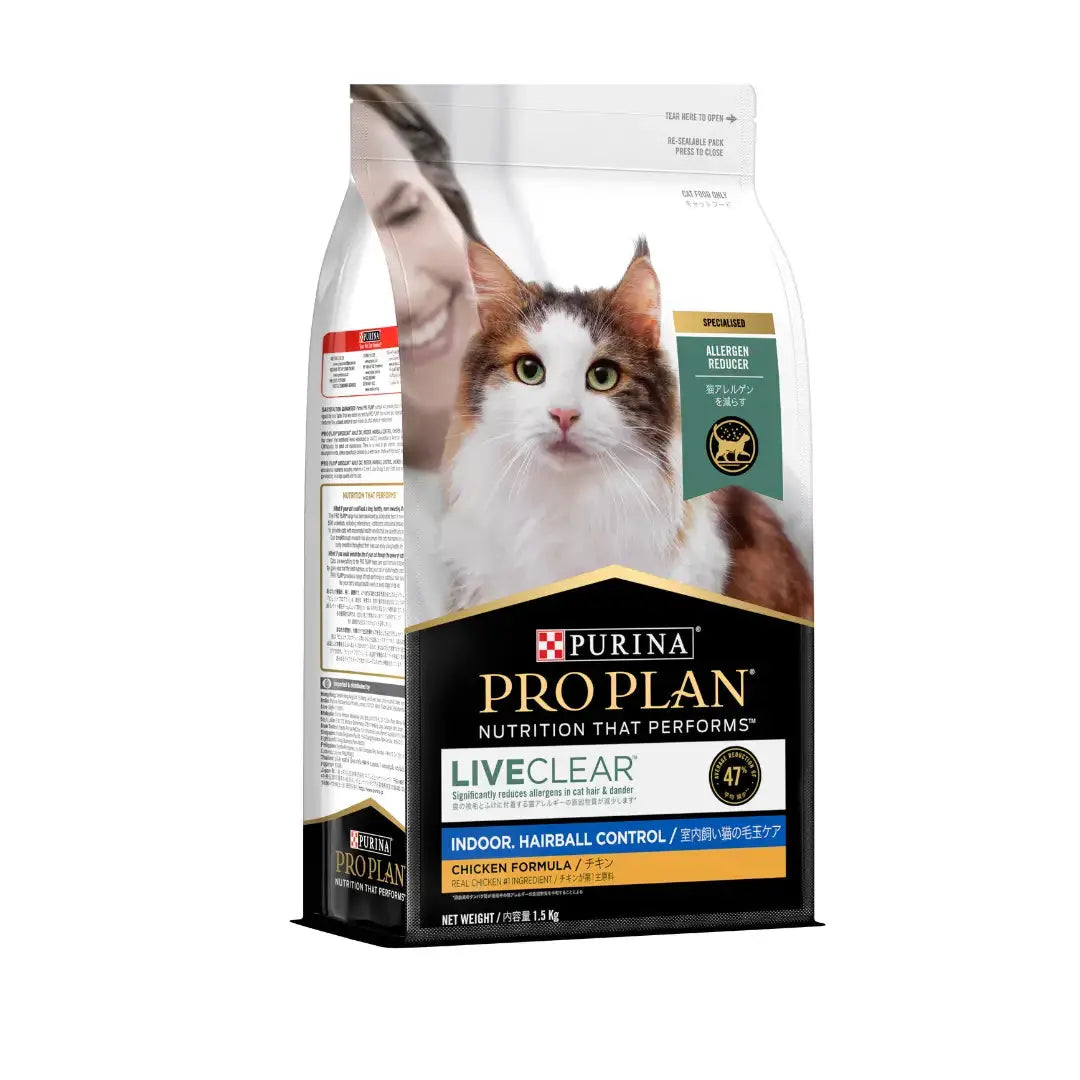 Purina Pro Plan Adult Liveclear Indoor Hairball Control Chicken Formula Dry Cat Food   | Canine & Co