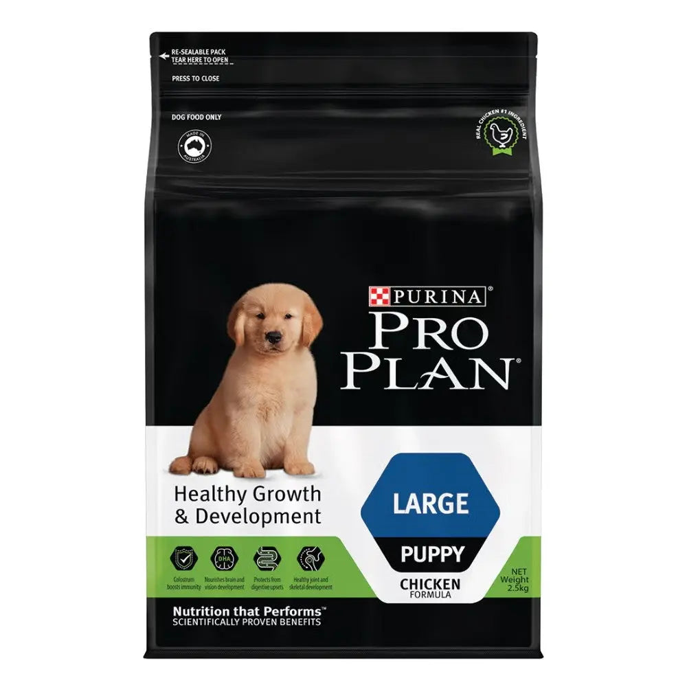 Purina Pro Plan Large Puppy Chicken Formula for healthy growth and development in puppies.