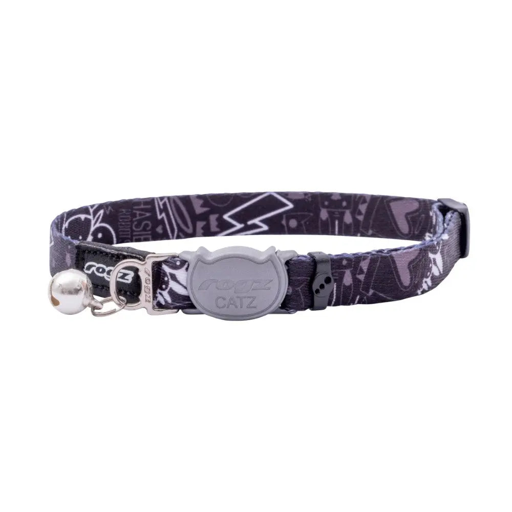 Stylish black cat collar with a bell and adjustable design for comfort and safety.