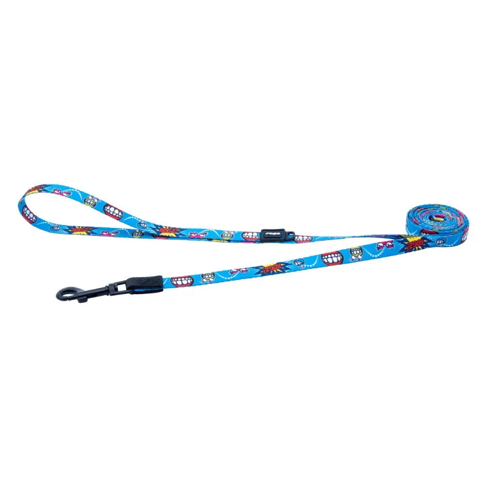 Colorful dog leash with fun cartoon designs, perfect for stylish pet walks.
