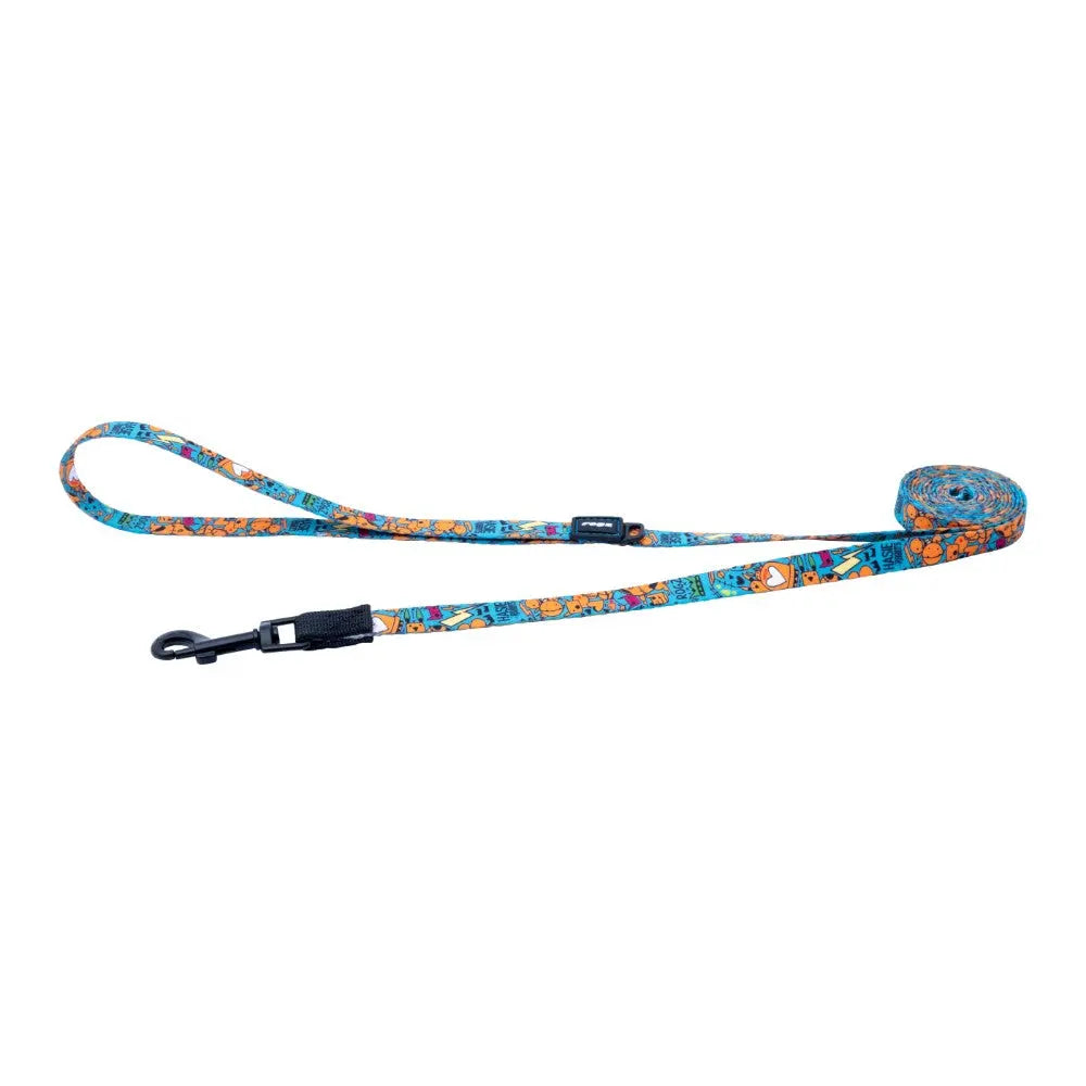 Colorful dog leash with a vibrant pattern, perfect for stylish pet walks.