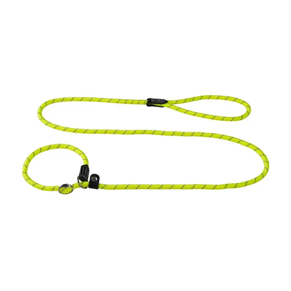 Bright yellow dog leash with a sturdy handle and secure clasp for safe walks.