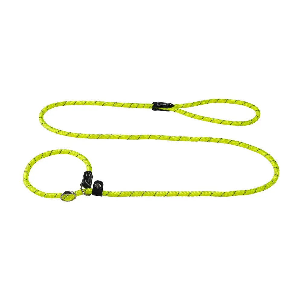 Bright yellow dog leash with a sturdy handle and secure clasp for safe walks.