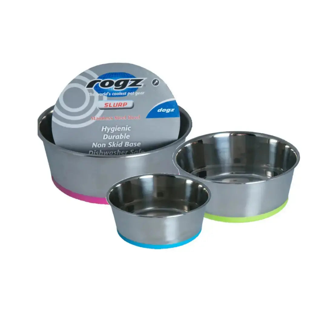 Rogz Stainless Steel Slurp Dog Bowl