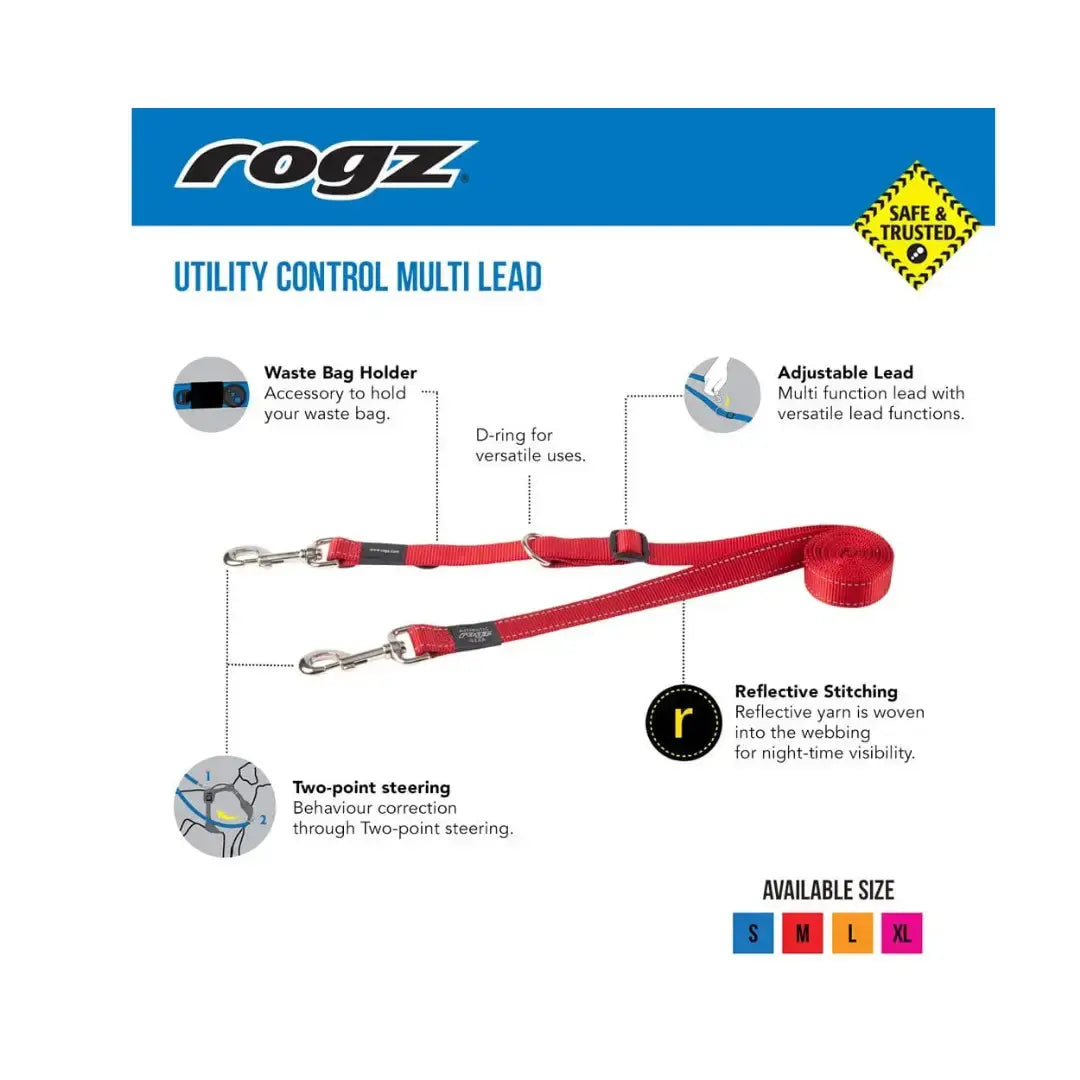Rogz Utility Control Multi Dog Leash   | Canine & Co