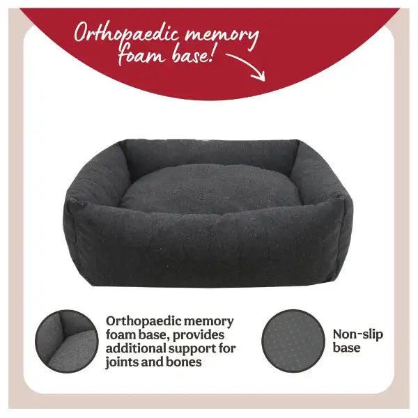 Rosewood Grey Felt Memory Foam Bed SM (54x45cm)   | Canine & Co