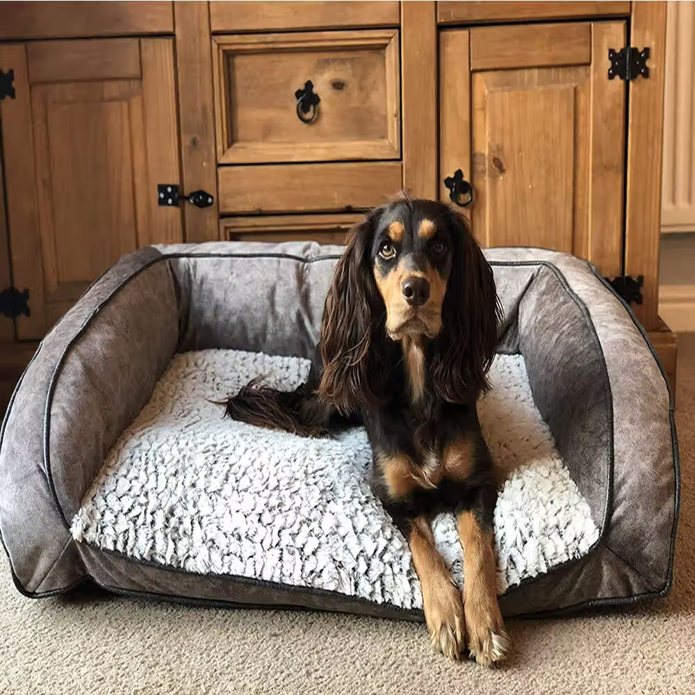 Rosewood Lux Fleece Lined Sofa Bed   | Canine & Co