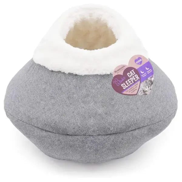 Rosewood Round Cosy Plush Cat Cave   | Canine & Co