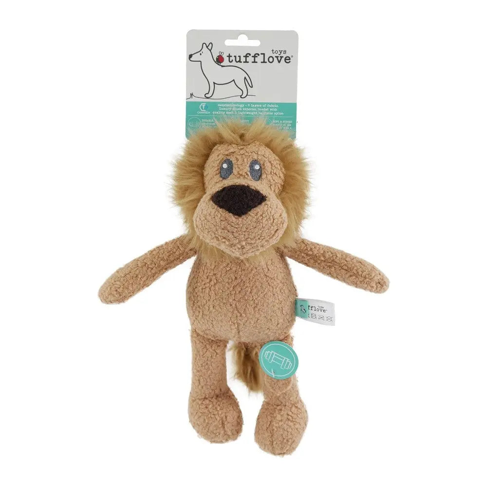 Soft plush lion toy for dogs, perfect for cuddling and playtime.