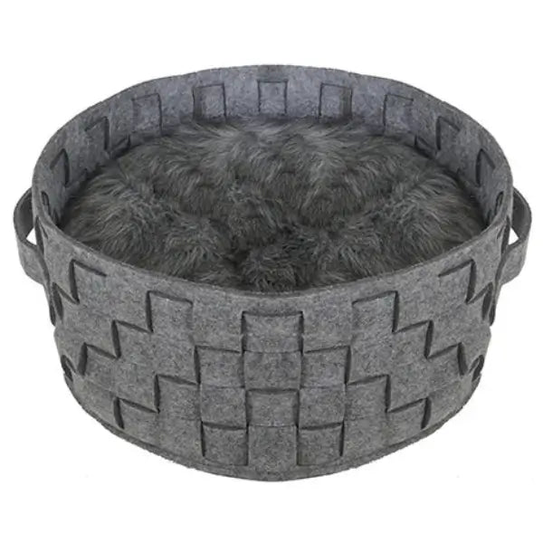 Rosewood Silver Felt & Fur Plaited
