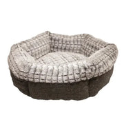 Rosewood Tweed & Plush Round Cat Bed