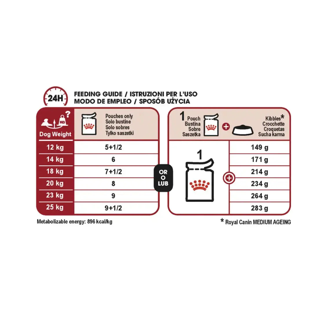 Royal Canin Medium Ageing Wet Dog Food Pouch   | Canine & Co