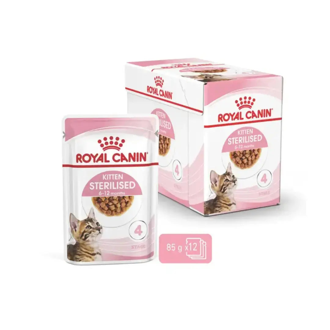 Royal Canin Sterilised Kitten Chunks in Gravy Wet Cat Food   | Canine & Co