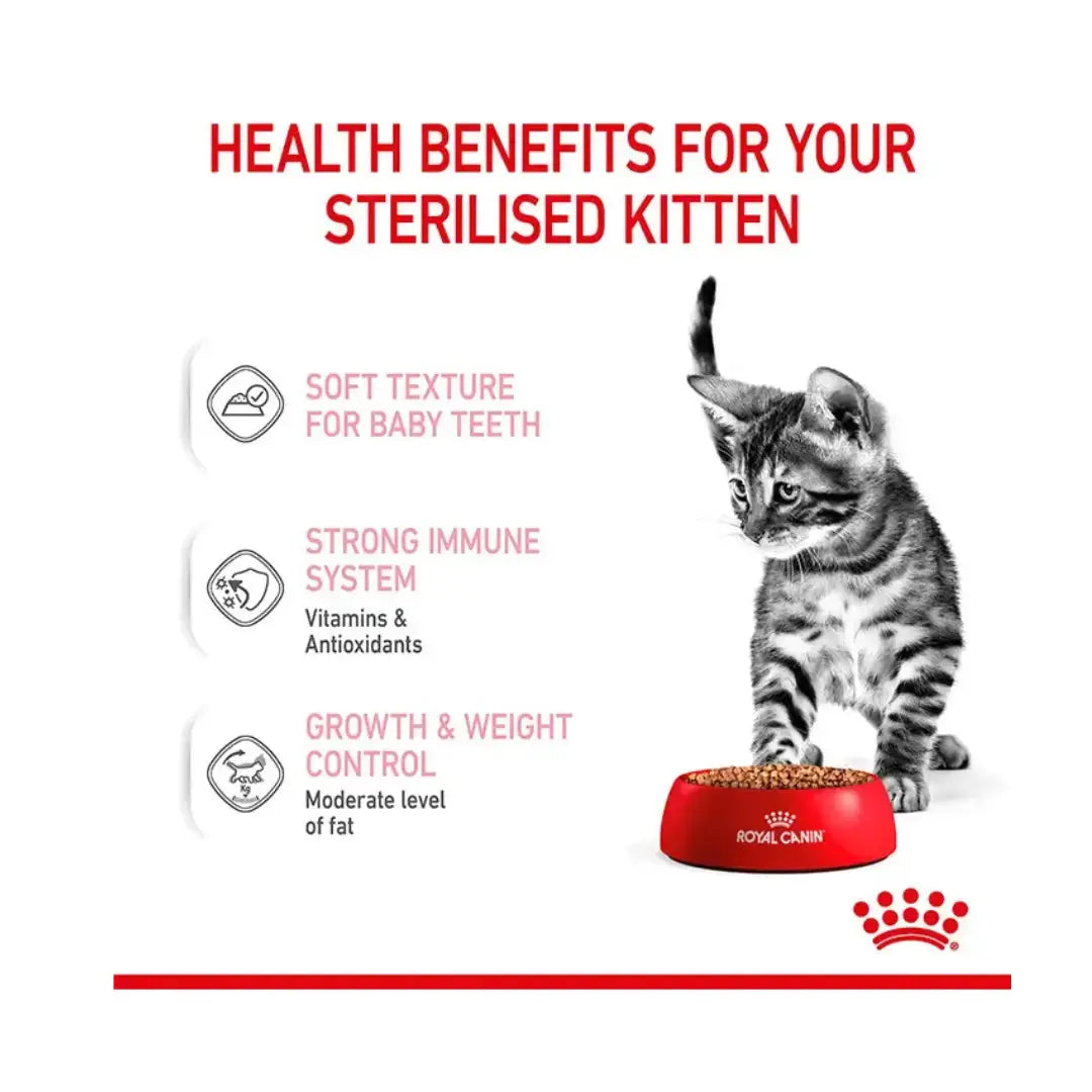 Royal Canin Sterilised Kitten Chunks in Gravy Wet Cat Food   | Canine & Co