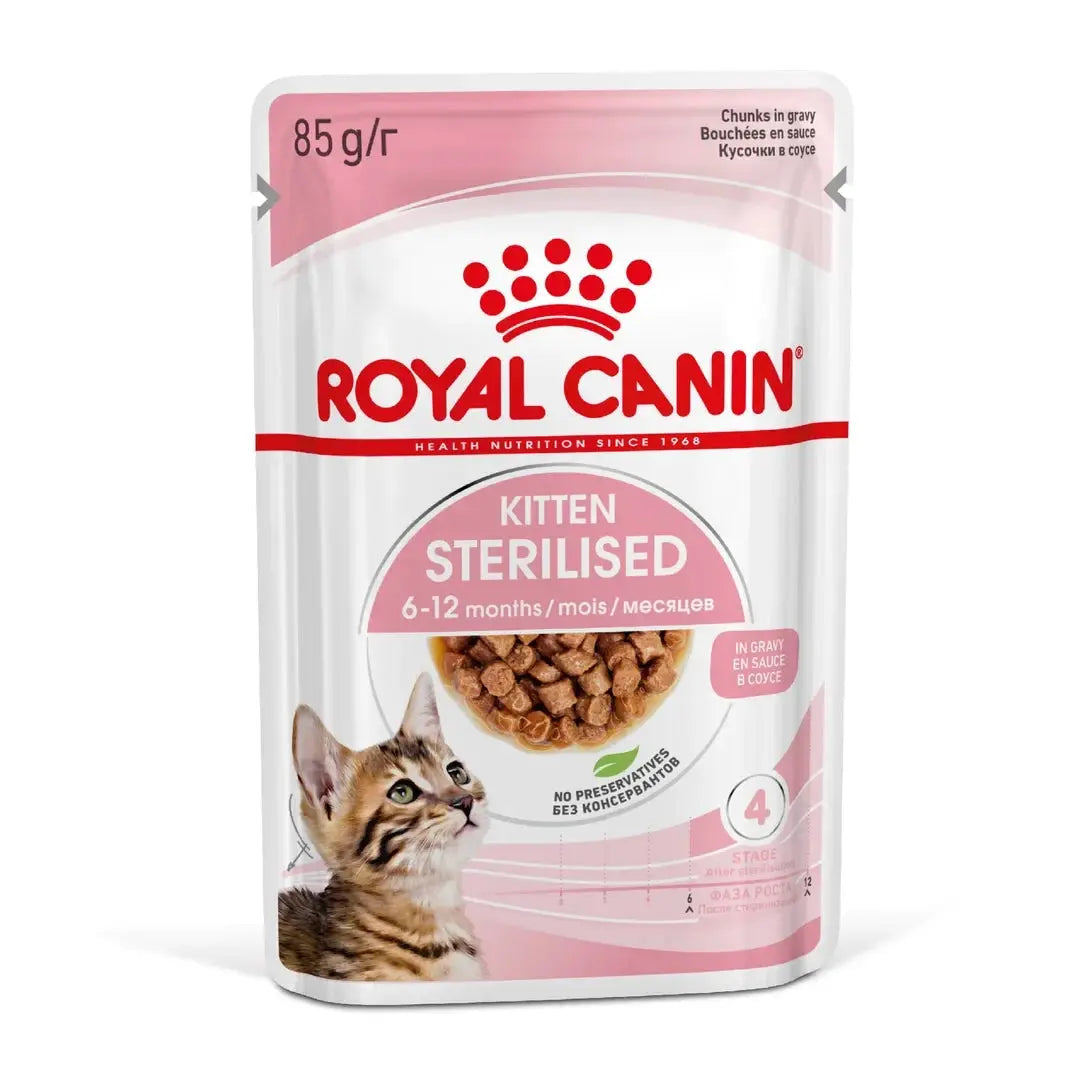 Royal Canin Sterilised Kitten Chunks in Gravy Wet Cat Food