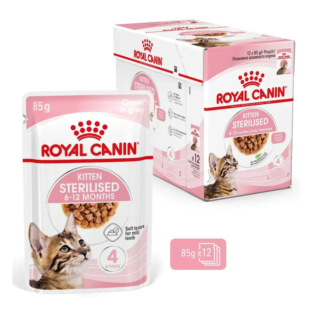 Royal Canin Sterilised Kitten Chunks in Gravy Wet Cat Food
