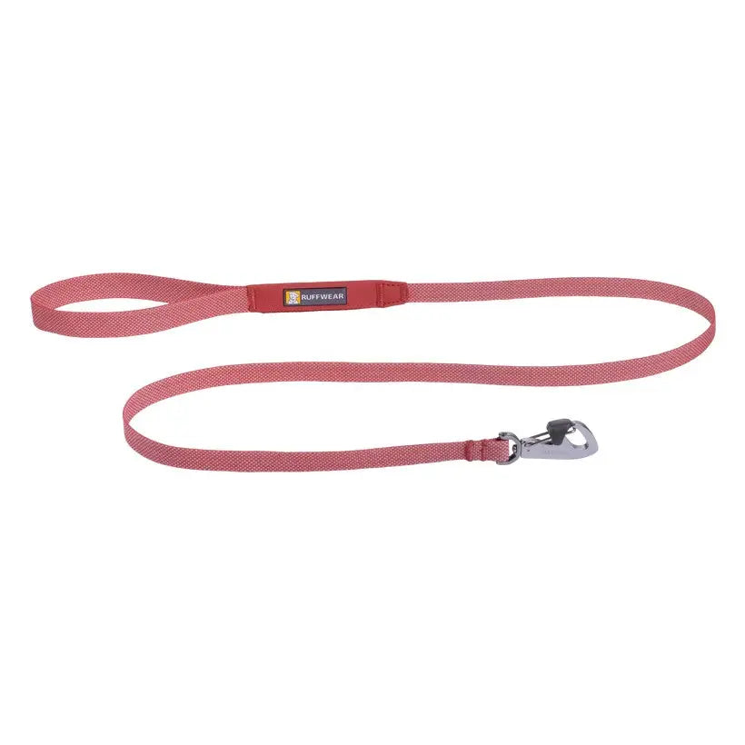 Durable red dog leash with a sturdy clip for secure walks and outdoor adventures.