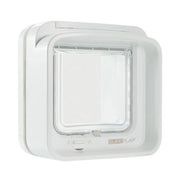 SureFlap pet door, white, energy-efficient design for easy pet access and secure home entry.