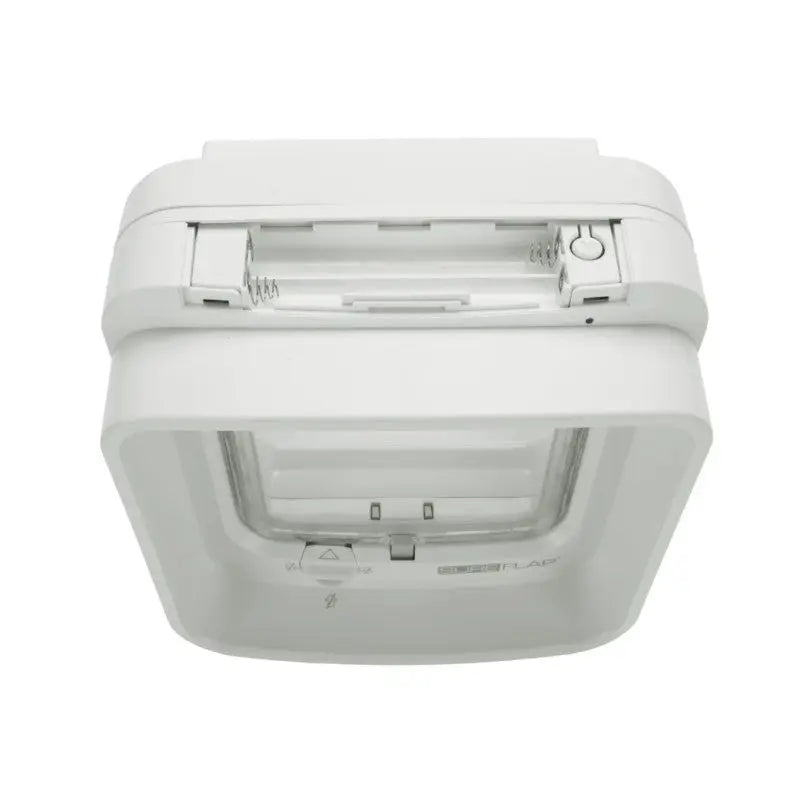 Pet door flap, white design, easy installation, durable material, ideal for pet access.