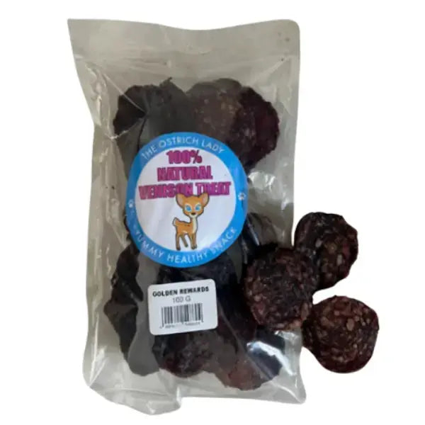 The Ostrich Lady Venison Golden Rewards Dog Treat   | Canine & Co