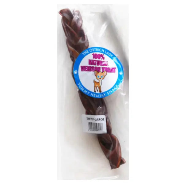 The Ostrich Lady Venison Rawhide Dog Treat
