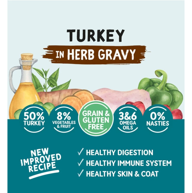 Naturo Adult Grain Free Turkey & Veg in Gravy Wet Dog Food   | Canine & Co