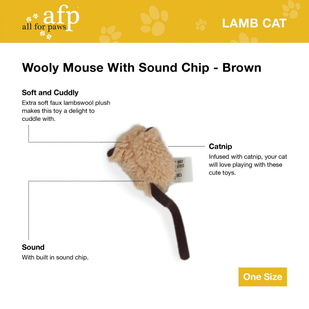 All For Paws Cat Toy Lambswool Wooly Mouse