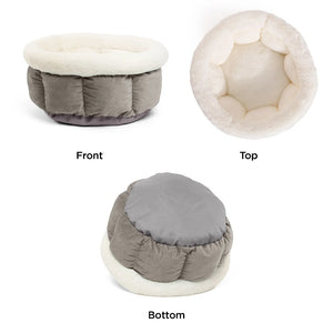 Best Friends Cuddle Cup Ilan Bed - Front, Top & Bottom View