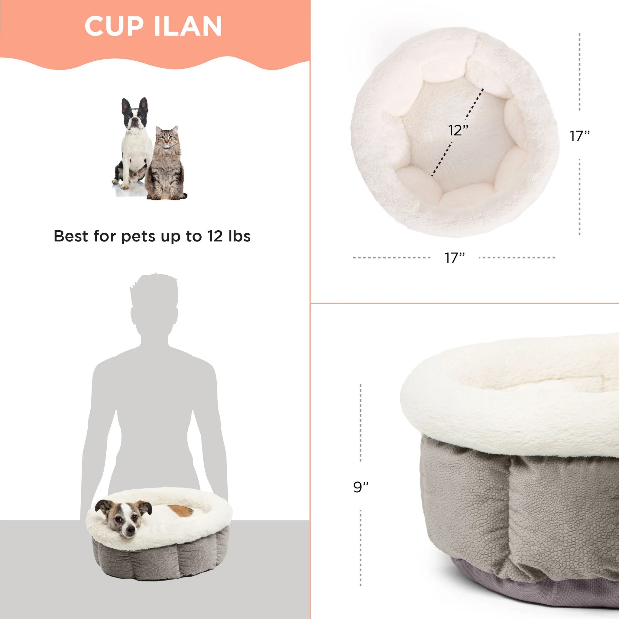 Best Friends Cuddle Cup Ilan Bed - Sizing