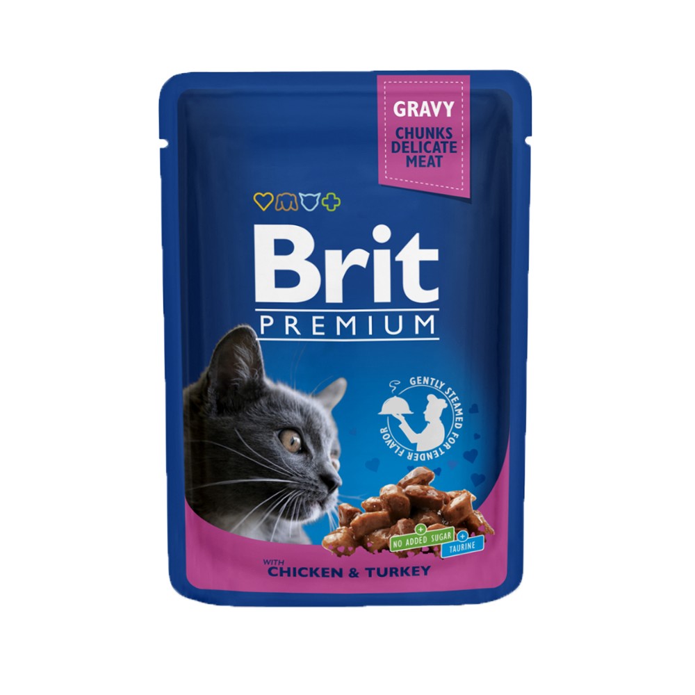 Brit Premium Chicken & Turkey Cat Food Pouch